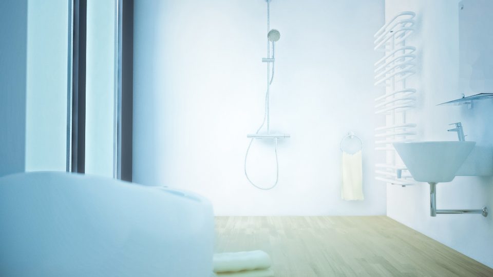 il bagno azzurro, rendering per catalogo