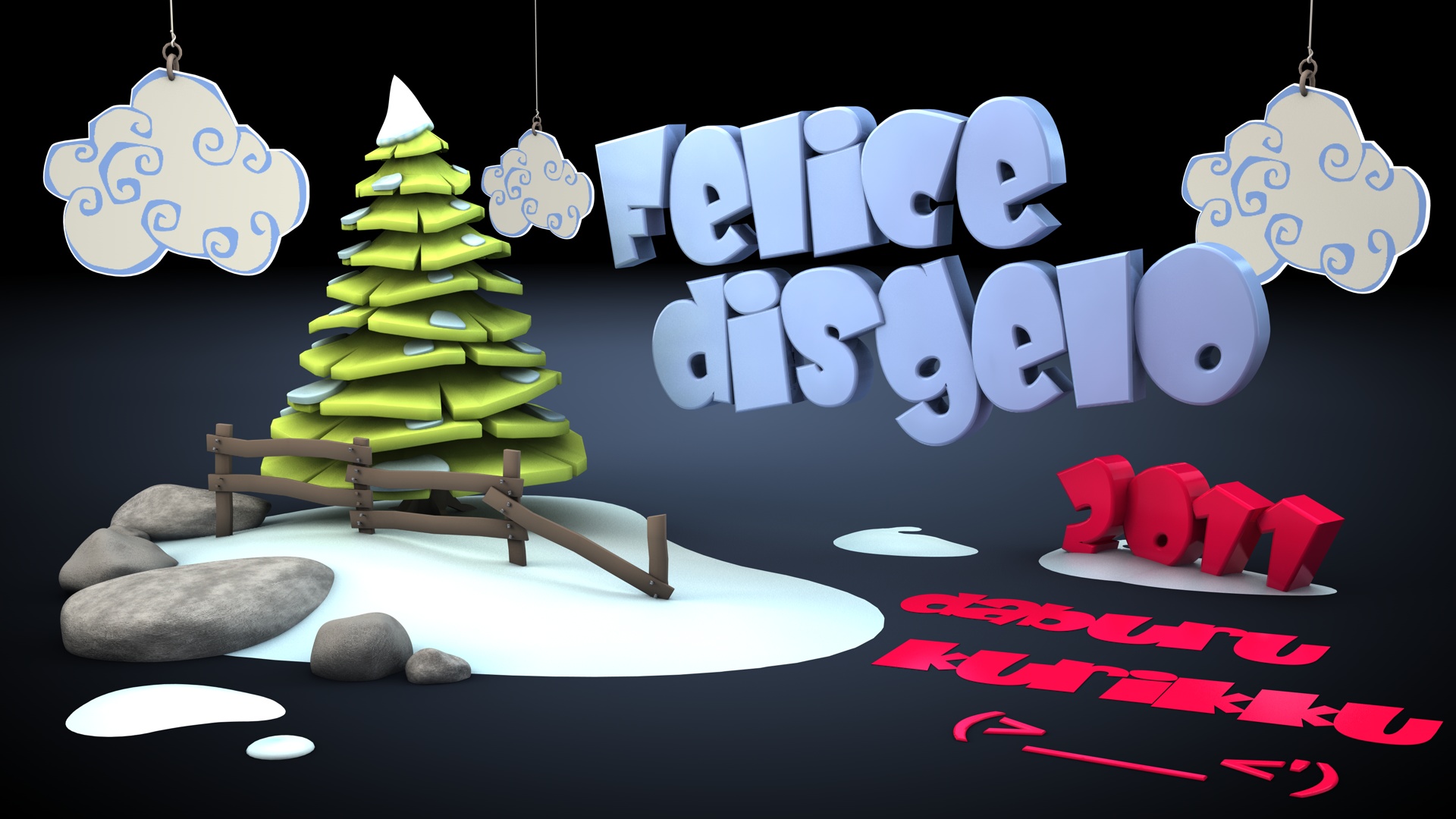 illustrazione 3D cartoon invernale